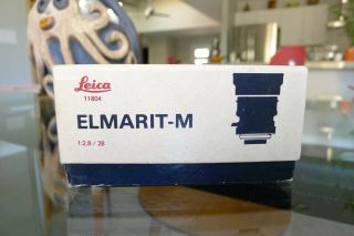 Leica Elmarit - M 28mm F/2.  8 Lens 11804 (box Only) No Lens See My Full Store