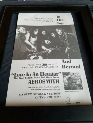 Aerosmith Love In An Elevator Rare Radio Promo Poster Ad Framed 4