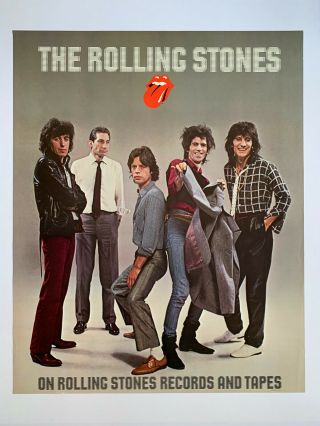 1980 Rolling Stones Records Promotional Poster 24 " X 30 " Jagger Rock
