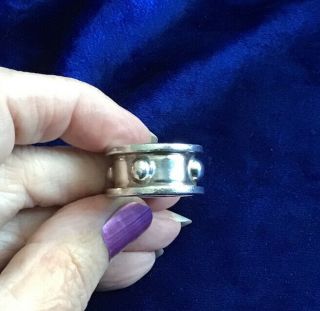 Stunning Heavy Vintage Solid Silver Modernist Design Band Ring 16.  9 Grams