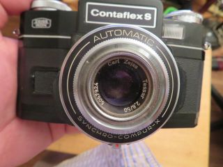 Zeiss Ikon Contaflex S Automatic camera lens tessar vtg GERMANY CAM junk drawer 2