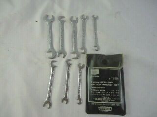 Vintage Sears Craftsman 8pc.  Sae 9 - 4306 Open End Ignition Wrench Set - V - Series