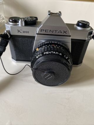Pentax K1000 Asahi 35mm Slr Film Camera W/ Smc 1:2 50mm Lens