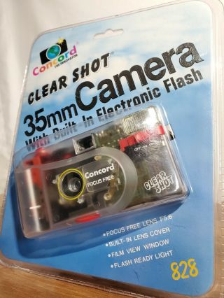 Vintage Camera 35mm Film Concord Focus Clear Shot See Throu Flash Point 828