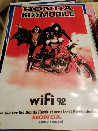 Kiss Honda Motorcycle Poster Reprint 24x36 Stunning,  Really Really