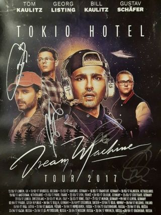 Tokio Hotel Signed Poster A3 Dream Machine Tour 2017