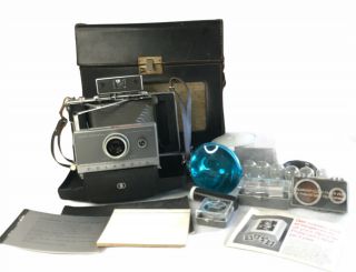 Vintage Polaroid Automatic 100 Land Camera With Accessories And Case