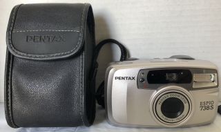 Pentax Espio 738s 35mm Point & Shoot Film Camera With Case Great Shape