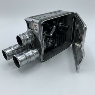 Vintage Keystone Olympic K38 8mm Movie Camera - 3 Lens - 1950s - Made In Usa