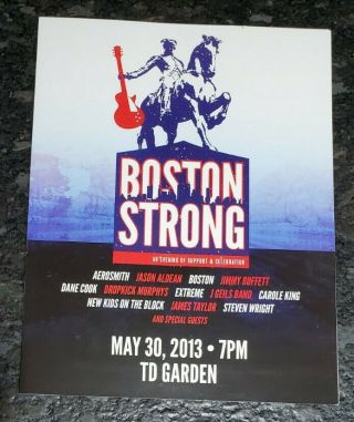 Boston Strong Td Garden May 30,  2013 Aerosmith Extreme Brochure Poster To Frame