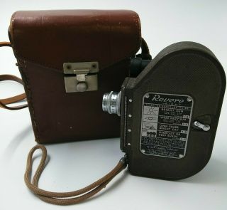 Vintage Revere Model 88 Camera 8mm Wind - Up Video Camera W/ Wollensak Lens