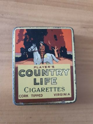 Players Country Life Cigarettes Tin.  Vintag E