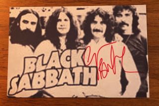 Black Sabbath Geezer Butler Signed Autographed Picture Card 4 " X6 " 1