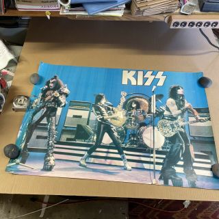 Kiss 1980s Tour / On Stage Vintage Poster Made In Italy Cdpe Torino Olympia Rare