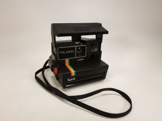 Polaroid Spirit 600 Land Camera Black Rainbow Stripe And.  (2)