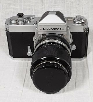 Vintage Nikon Nikkormat Ftn 35mm Camera With Zoom Lens,  Case,  Film Holder