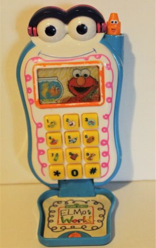 Sesame Street Mattel 2002 Elmo ' s World Toy Talking Flip Cell Phone Vintage 2