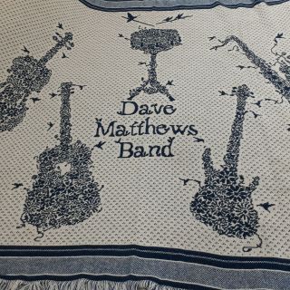 Dave Matthews Band Woven Throw Blanket - Instruments - Blue And White