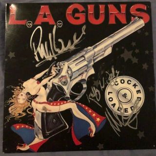 La Guns Autographed 1989 Cocked And Loaded 12 " Vinyl Lp