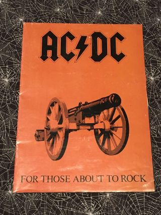 Ac/dc For Those About To Rock Tour Book Poster 1981 Concert Program