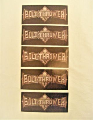 Vintage,  Rare,  Collectable,  Bolt Thrower Paper Sticky Back Labels X 5.