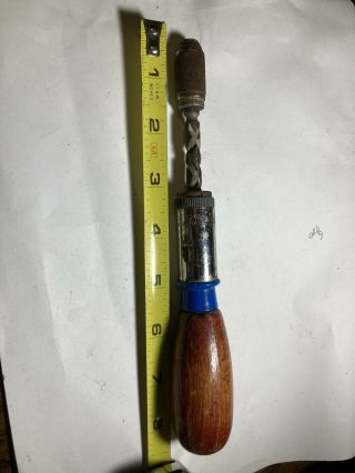 VINTAGE Tools Hand Drill Bit Brace • Rare CRAFTSMAN Push Drill Made West Germany 2