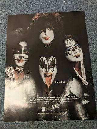 Kiss Got Milk? Full Size Poster Ace Frehley,  Gene Simmons,  Paul Stanley & Peter