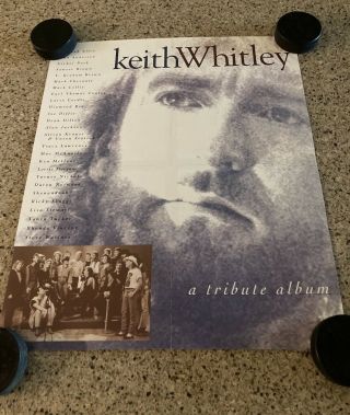 Rare Keith Whitley " A Tribute Album " Promotional Poster - 17 " X 20 "