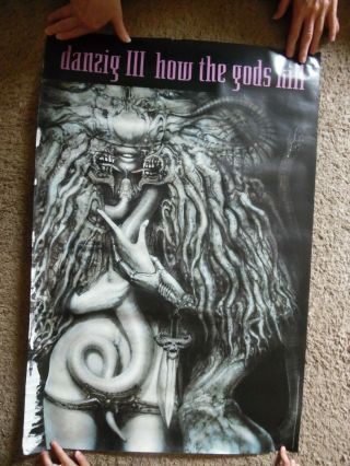 Danzig Iii How The Gods Kill Poster 24 X 36 1992 Rare Promo Only Not Public