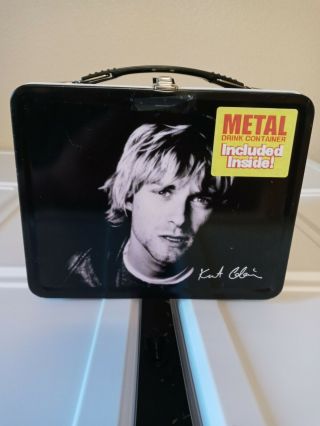 Nirvana Kurt Cobain Metal Lunch Box With Matching Thermos Neco Brand 2001