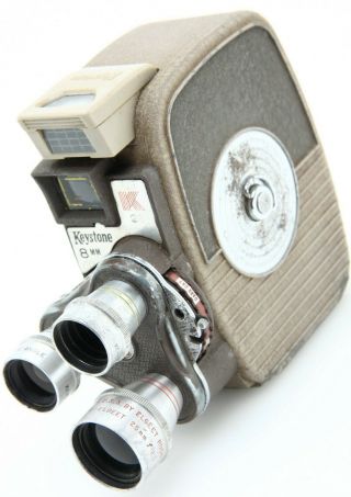 Keystone 8mm Movie Camera Model K - 26 / 3 Lens Turret vintage 391627 2