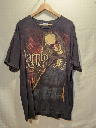 Vintage Lamb Of God Walk With Me In Hell T - Shirt Xl Black Worn Grunge Aesthetic