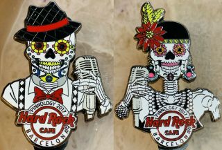 Hard Rock Cafe Barcelona 2017 Pinnology 2 Pin Set Sugar Skull Duo - Hrc 97764,  5