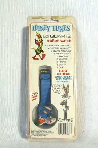 Vintage Looney Tunes Lcd Pop - Up Quartz Watch