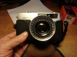 4w - Vintage Petri 7s Circle Eye 35mm Camera In Case W/ Aux Lens Set Of Three