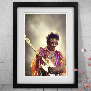 Jimi Hendrix Art Print Poster Three Prints Two Framed Options 2021
