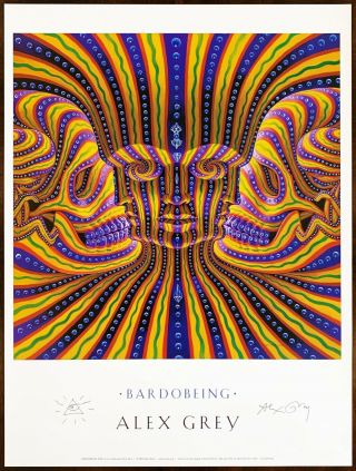 Official Alex Grey Art Print Poster " Bardo Being " Signed And Doodled Tool Artist