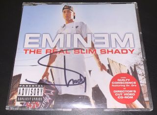 Eminem The Real Slim Shady 4 Track Hand Signed Cd Single