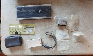 Minolta 16 Ii Kit Subminiature Spy Camera W/ Box & Instructions - Vintage