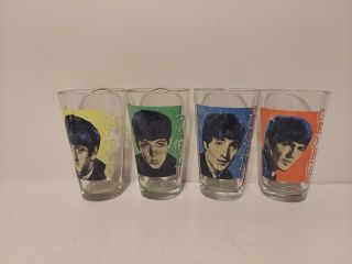 2010 The Beatles Drinking Glass Set Of Four 14 Ounce In