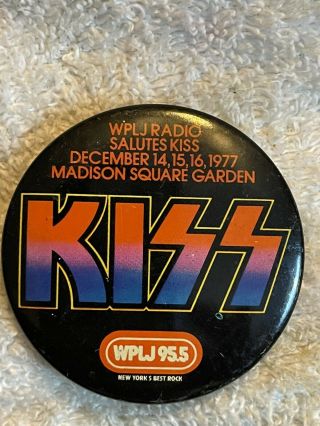 Kiss Concert Button Nyc Wplj Fm Radio Welcomes Love Gun Tour 1977 Vintage Ace