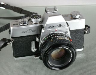 Near - Minolta Srt - 101 W/md 50mm F2 Lens Looks And