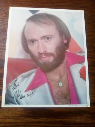 Maurice Gibb - The Bee Gees,  Photo Is Usa Fan Club From 1979,  Printed Autograph.