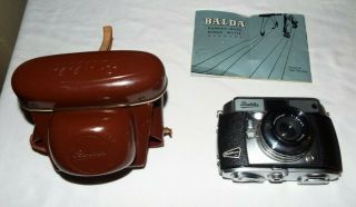 1958 Rare Balda 35mm Camera W/case & Paperwork Made In Germany Baldessa Ia Read
