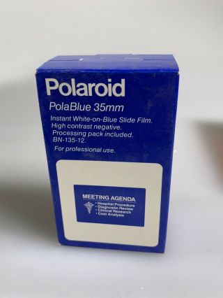 Polaroid Polablue 35mm Bn - 135 - 12 Factory Expired White On Blue