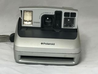 Polaroid One 600 Instant Camera 100mm Focus Range 2ft - Infinity Silver W/ Case