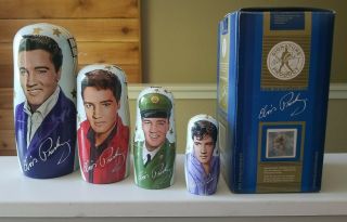 Rare Elvis Presley Signature Products Authentic,  Painted,  Wooden Nesting Dolls