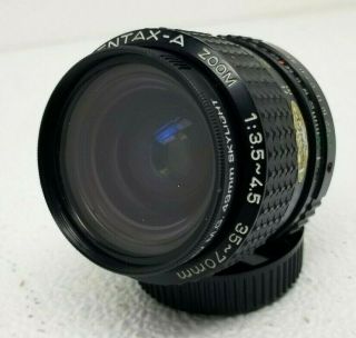 Smc Pentax - A Zoom 1:3.  5 - 4.  5 35 - 70mm Prime Lens With Front & Rear Caps & Filter