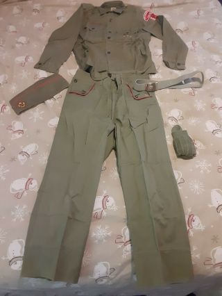 1960s Vintage Boy Scout Bsa Uniform / Shirt Pants Belt Socks Cap Patches