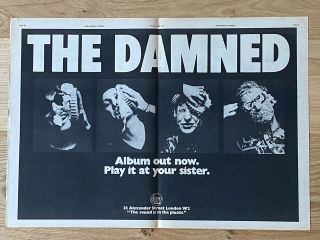 The Damned - Album Out Now - 1977 Nme Centrefold Advert Poster Punk Ex